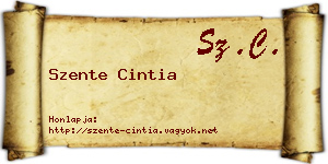 Szente Cintia névjegykártya